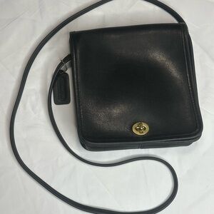 Coach Black Crossbody Bag with Gold Accent